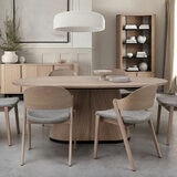 Bentley Designs Vega Scandi Light Oak Dining Table, Seats 6