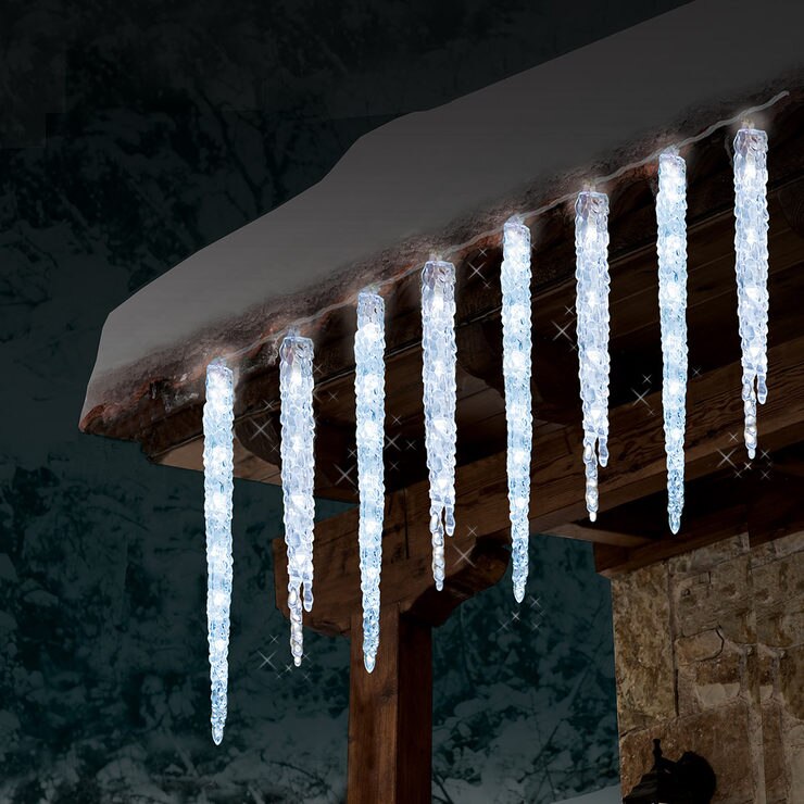 Ge 2 9m 9 5ft 100 Led Outdoor Ling Crystal Icicle Ge 2 9m 9 5ft 100 Led Outdoor Ling Crystal Icicle Lights Set Costco Uk