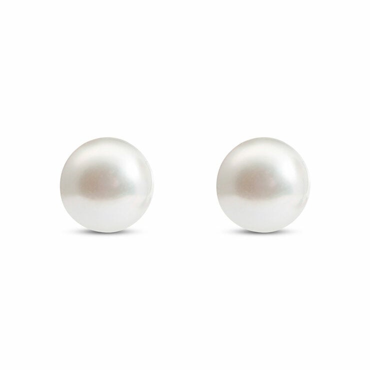 8.5-9mm Akoya White Pearl Earrings, 14ct White Gold 8.5-9mm Akoya White Pearl Earrings, 14ct White Gold