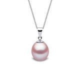 9mm Cultured Freshwater Pink Pearl Pendant, 18ct White Gold