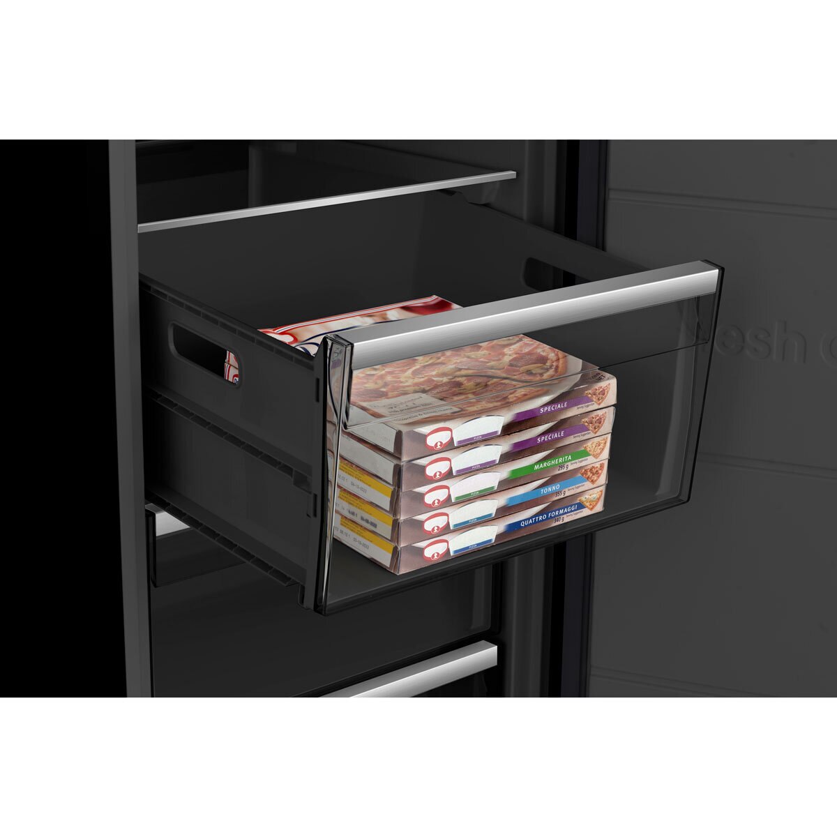 Hisense FT5K310GSFC KitchenFit Upright Freezer, C Rated in Black Steel