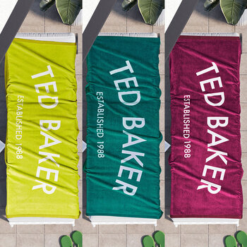 Ted Baker Beach Towel in 3 Colours, 90 x 180 cm 
