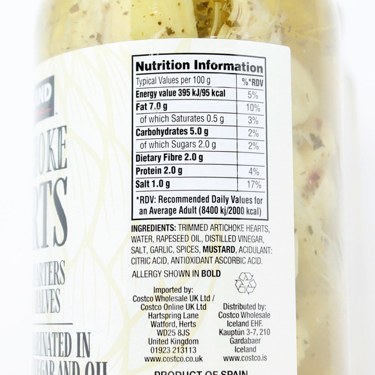 Kirkland Signature Artichoke Hearts Marinated in Vinegar & Oil, 2 x 940g