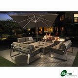Stone Garden 10ft (3m) LED Cantilever Umbrella in Grey