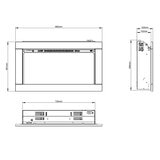 Flare Avella Wall Mounted Inset Electric Fire in Black, 2kW