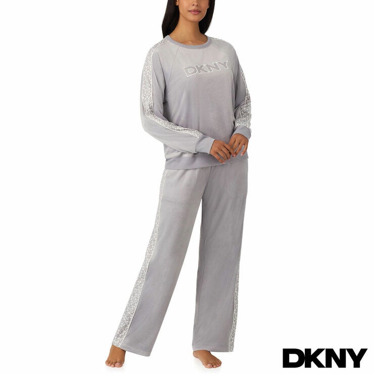 DKNY Women's Plush Lounge Set in Grey DKNY Women's Plush Lounge Set in Grey