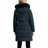 Halston Ladies Hooded Walker Coat in Green