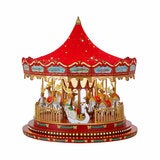 17 Inch Nostalgic Deluxe Glass Embellished Carousel in Red 17 Inch Nostalgic Deluxe Glass Embellished Carousel in Red