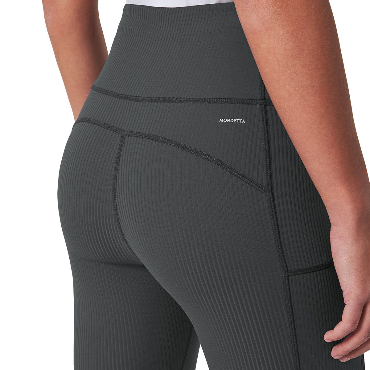 Mondetta Ladies Ribbed Cargo Tight in Black