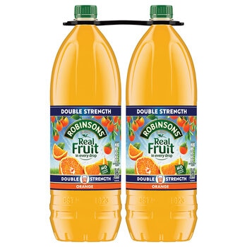 Robinsons Real Fruit Double Strength Orange Squash, 2 x 1.75L