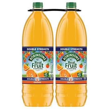 Robinsons Real Fruit Double Strength Orange Squash, 2 x 1.75L