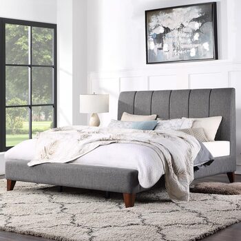 Lifestyle shot of bed frame in bedroom