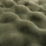 House & Home Faux Fur Bubble Cushion in Green, 50 x 50 cm