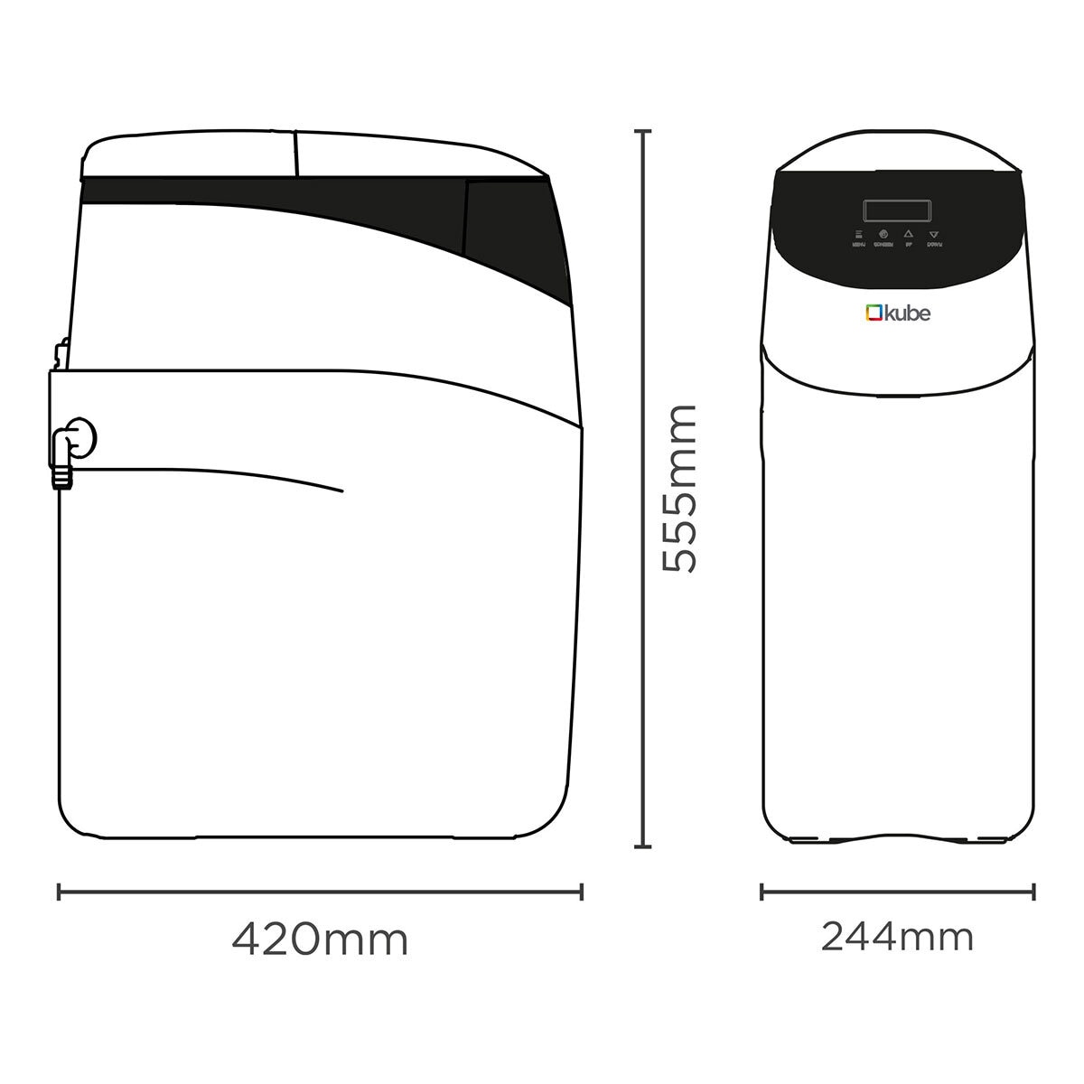 eKUBE electric water softener – For homes with up to 2 bathrooms