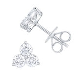 0.85ctw 3 stone earrings