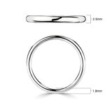 2.5mm Basic Court Wedding band. 18ct White Gold