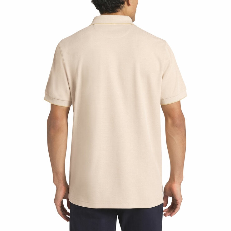 Chaps Men's Birdseye Pique Polo Shirt in Beige