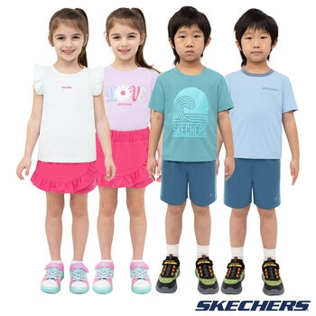 Skechers Kids Tee & Short, 3 Piece Set (2-8 Years)