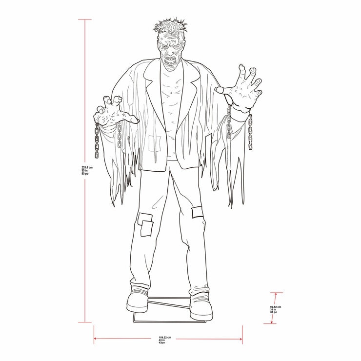 7.5 foot animated monster halloween decoration