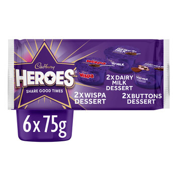 Cadbury Heroes Milk Chocolate Desserts, 6 x 75g