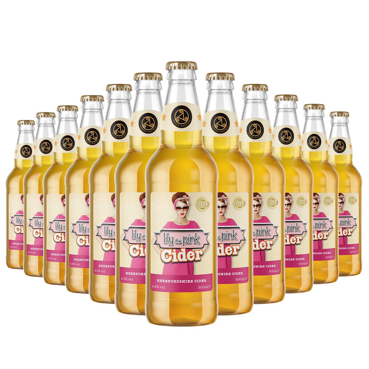 Celtic Marches Lily the Pink Cider, 12 x 500ml