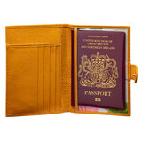 Osprey London Tilly Leather Passport Holder, Mustard