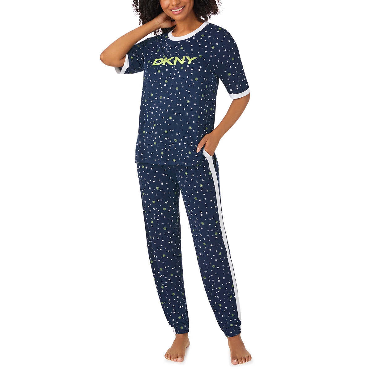DKNY Ladies Short Sleeve Tee Jogger Lounge Set Costco UK