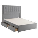 Silentnight 4 Drawer Divan Base with Bloomsbury Headboard in 4 Colours & 3 Sizes