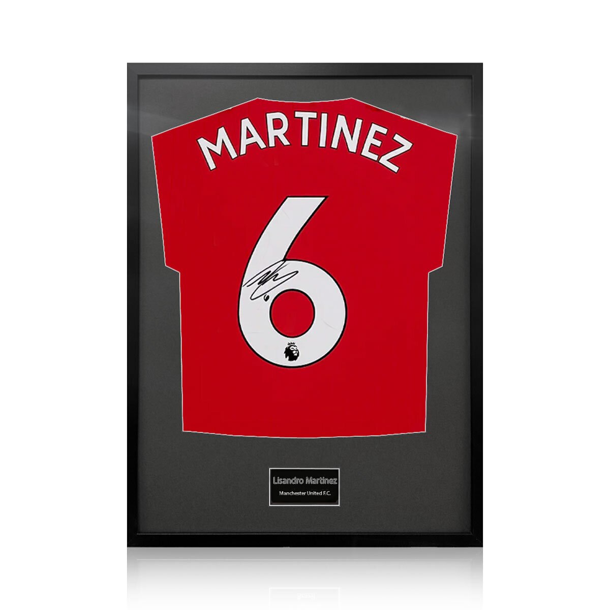 Lisandro Martinez Signed Framed Manchester United Shirt with Black Mount