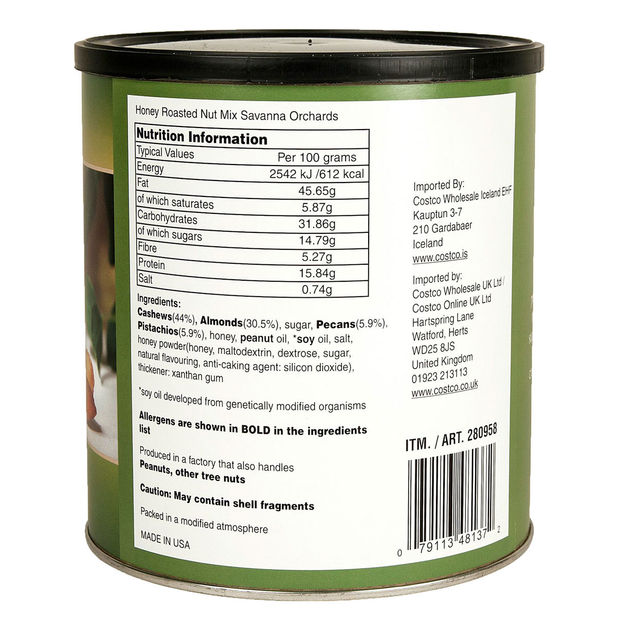 Honey Roasted Nut Mix Nutritional Information