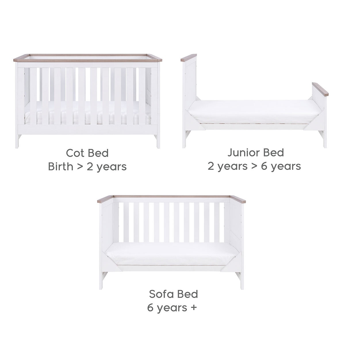 Tutti Bambini Verona Cot Bed, White & Oak