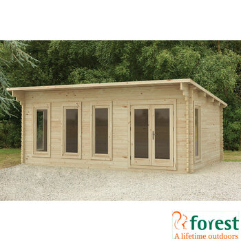 Forest Garden Harescombe 58mm Log Cabin 19ft 8" x 13ft 1" (6 x 4m)