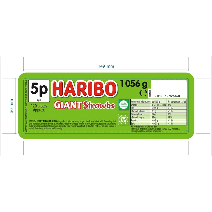 Haribo Giant Strawbs, 1.056kg