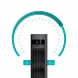 Lifestyle image of Duux Elevate Tower Fan with 12 hours timer