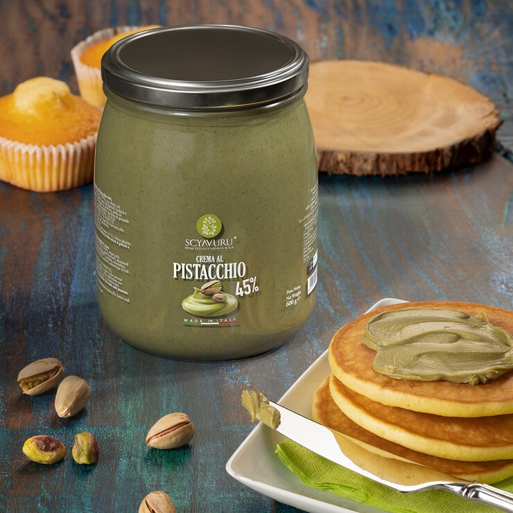 Pistachio Spread on Pancakes