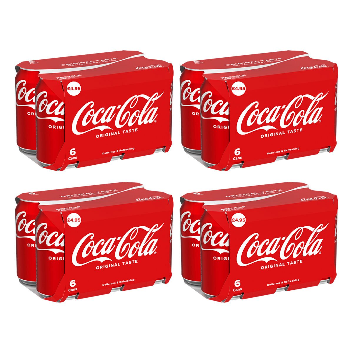 Coca Cola Original PMP £4.95, 4 x 6 x 330ml