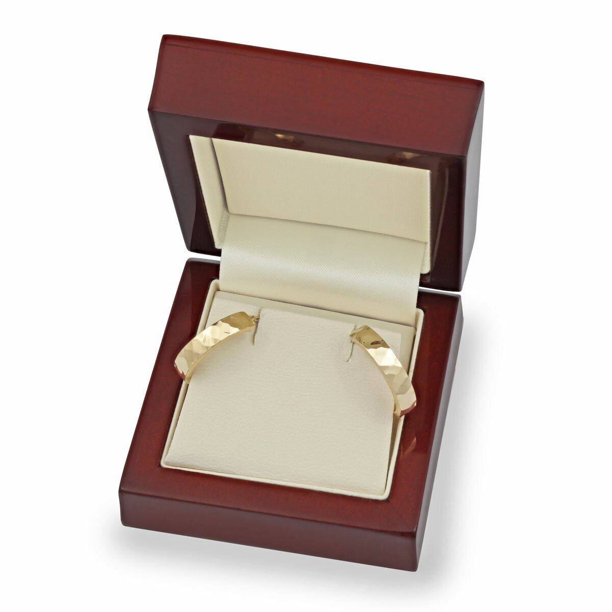 14ct Yellow Gold Hammered Hoop Earrings