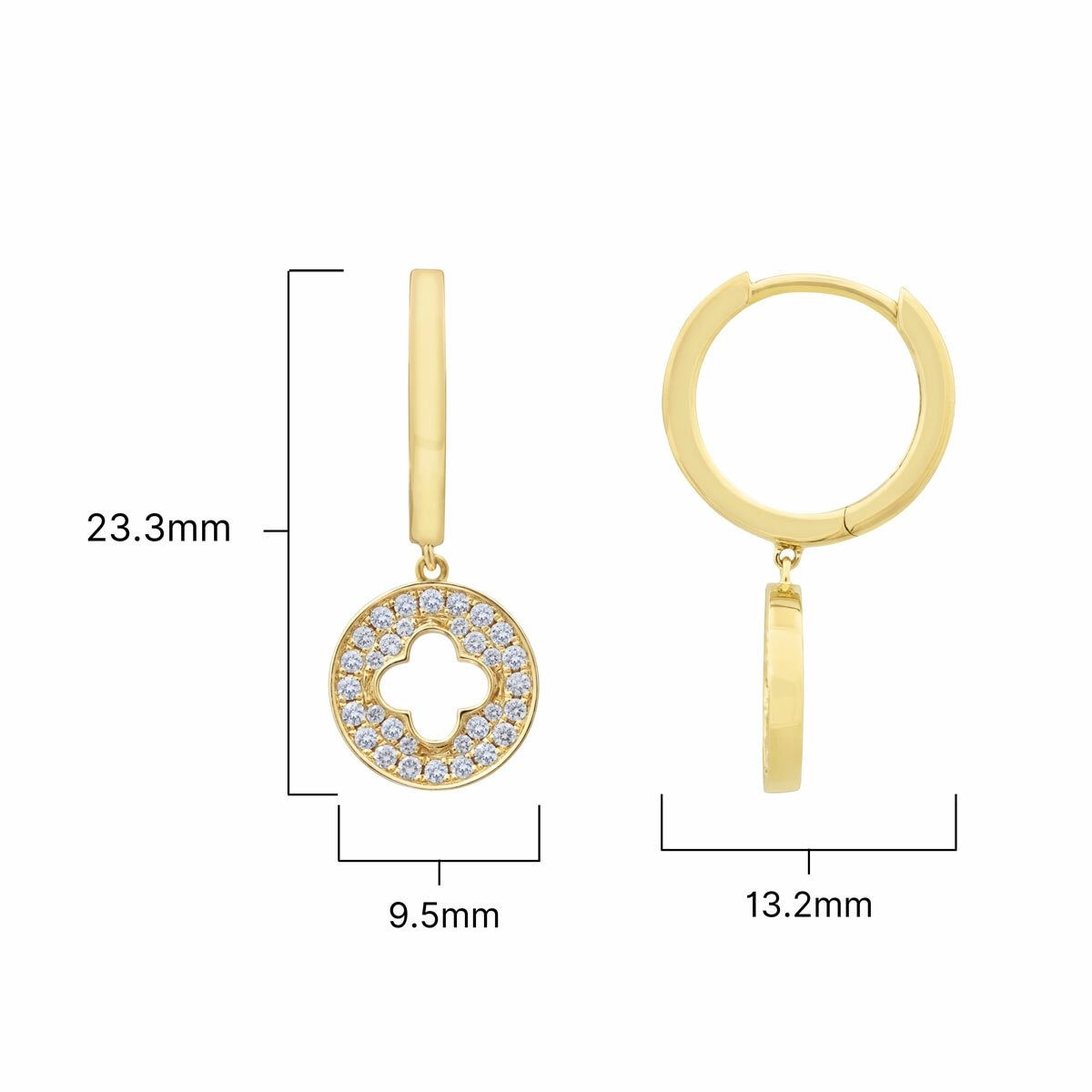 0.29ctw Round Brilliant Cut Diamond Drop Earrings, 14ct Yellow Gold