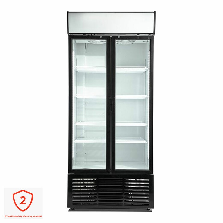 Contender RUG047 783L Commercial Hinged Double Glass Door Fridge, E Rated in White Contender RUG047 783L Commercial Hinged Double Glass Door Fridge, E Rated in White