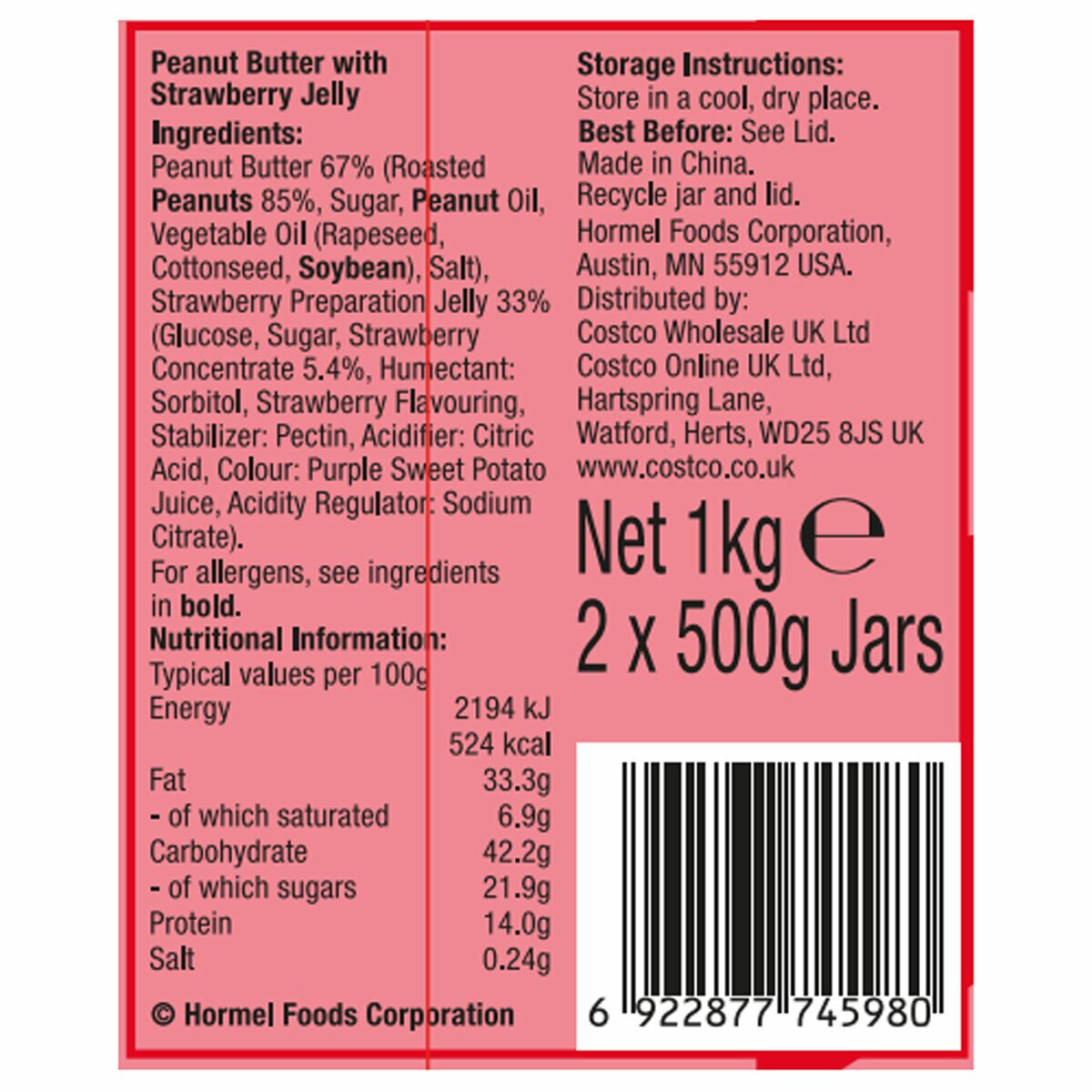 Ingredients and Nutritional information