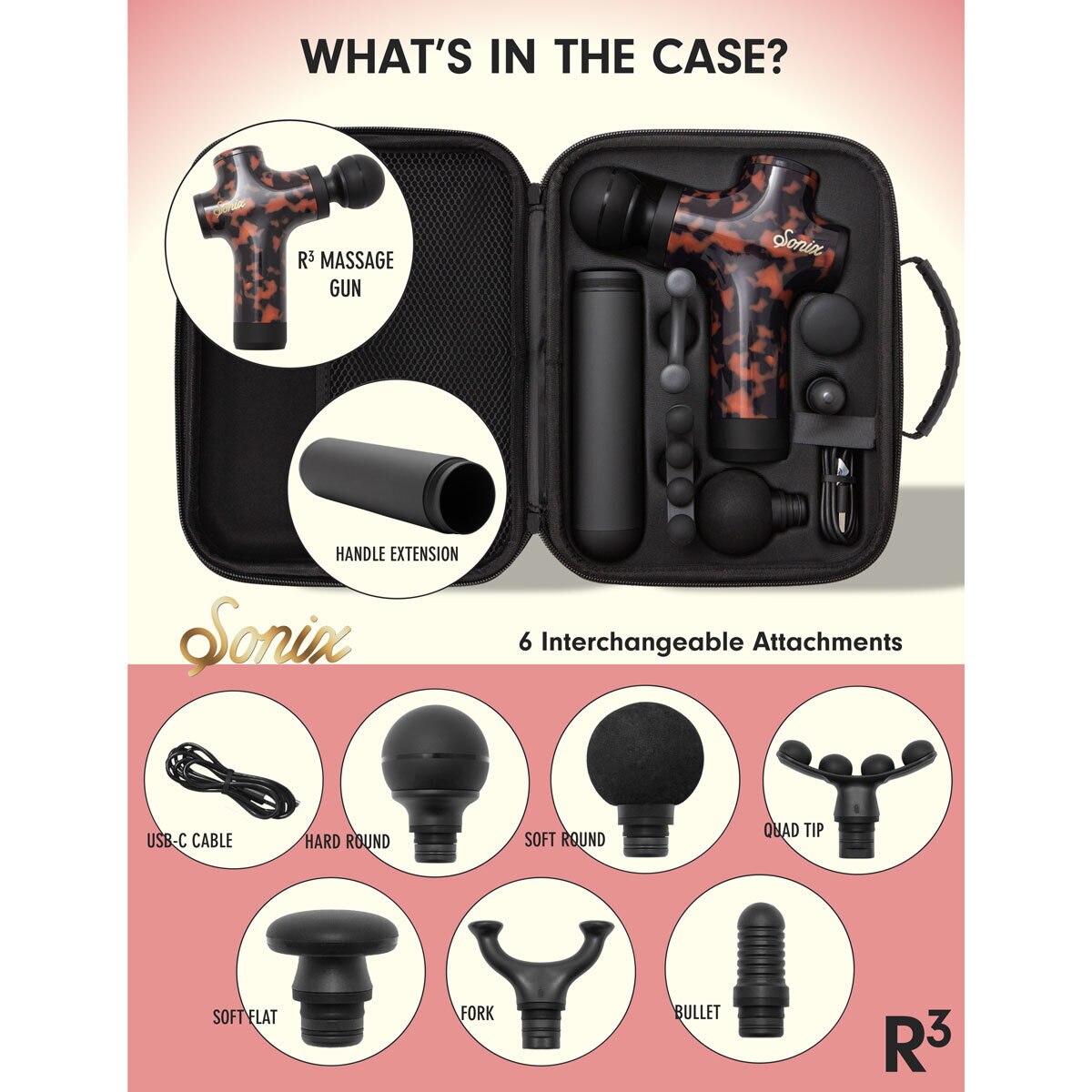 Sonix R3 Percussion Massage Gun Tortoise Shell Costco UK