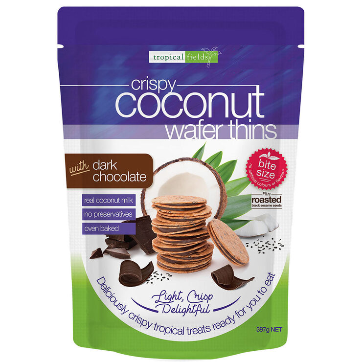 Tropical Fields Coconut Wafer Thins with Dark Chocolate, 397g Costco UK