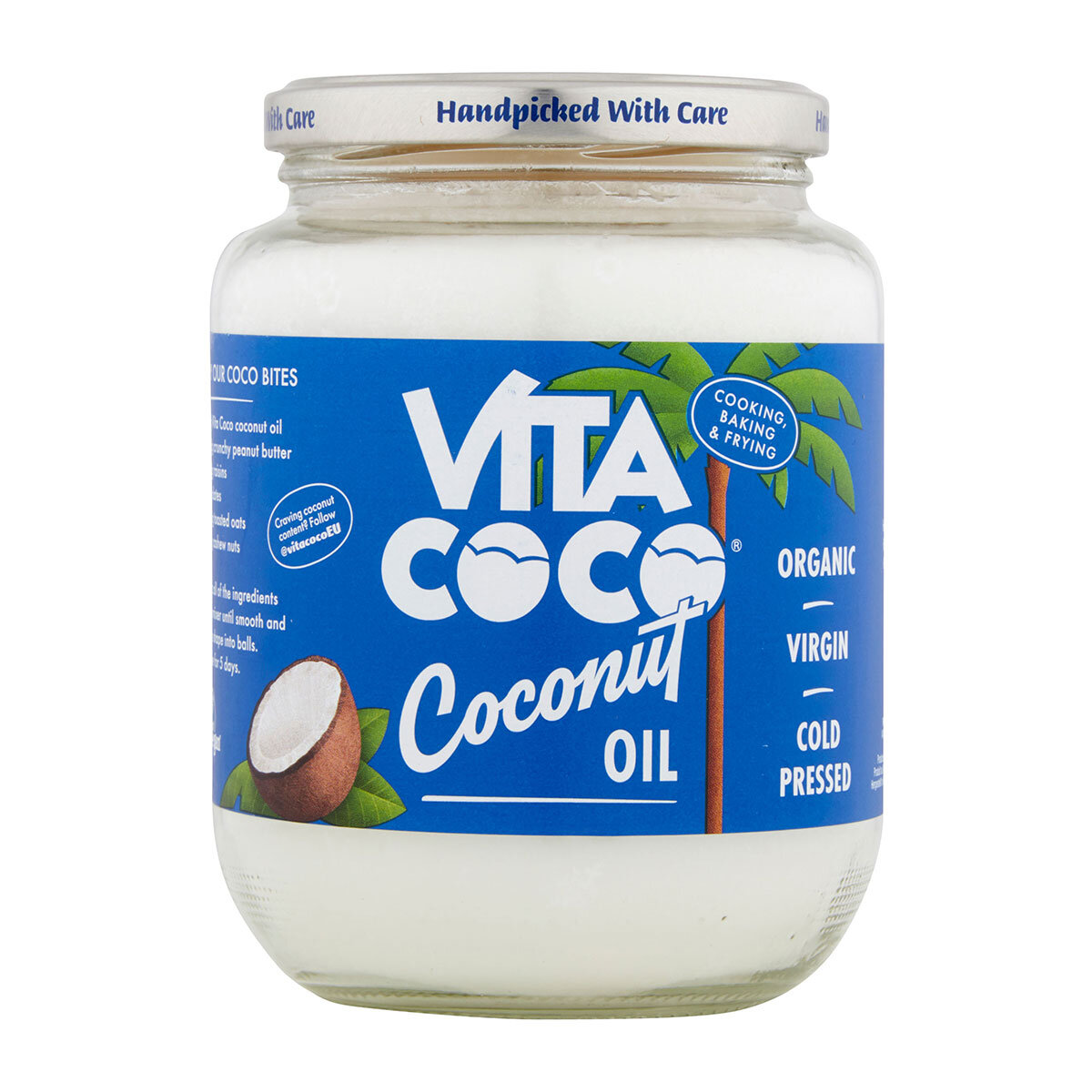 Front on shot of Jar of Coconut oil