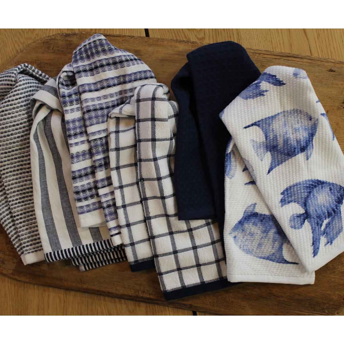 Caro Home 100 Cotton Kitchen Towels 8 Pack in Blue Cos...