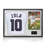 Gianfranco Zola Signed Framed Parma Calcio Football Shirt & 1 Photo in 2 Options: White or Black Mount Gianfranco Zola Signed Framed Parma Calcio Football Shirt & 1 Photo in 2 Options: White or Black Mount