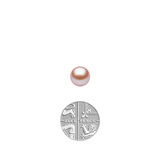9-9.5mm Cultured Freshwater Peach Pearl Stud Earrings, 18ct White Gold