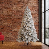 7.5 ft (2.3m) Pre-Lit GLITTER FLOCKED Artificial Christmas Tree with 1,150 Color-Changing Micro Twinkle LED Lights