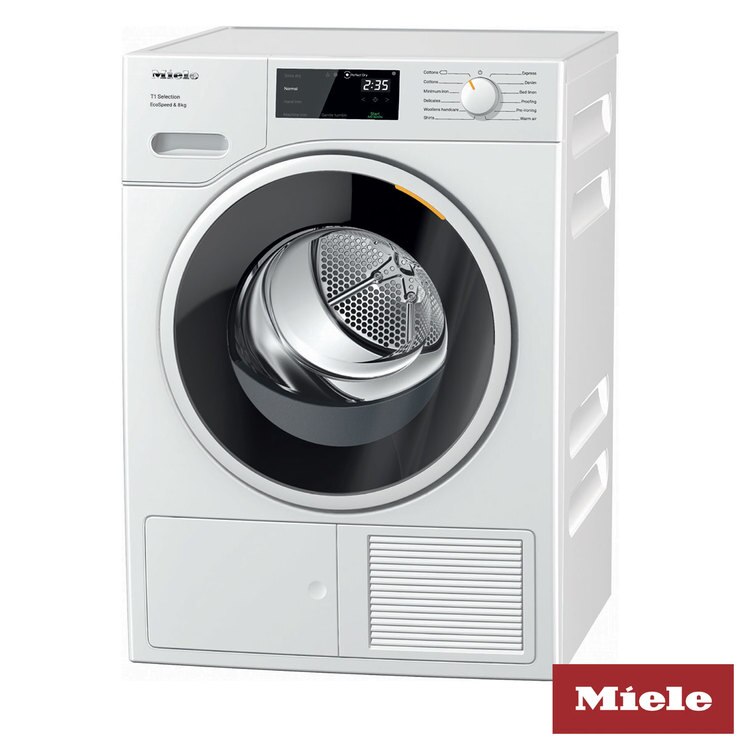 Miele TSF643WP, 8kg EcoSpeed Heat Pump Tumble Dryer A+++ Rating in