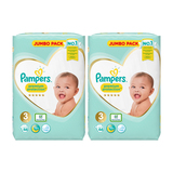 Pampers Premium Protection Nappies Size 3, 2 x 66 Jumbo Packs