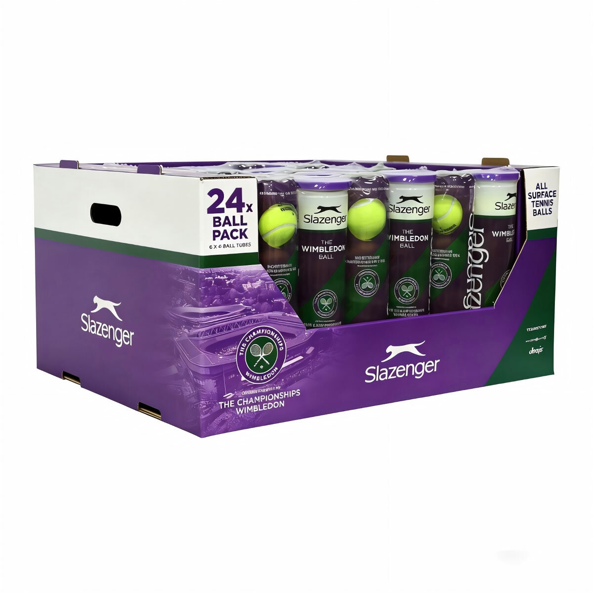 Studio image of the Wimbledon Tennis Balls (24 Pack)